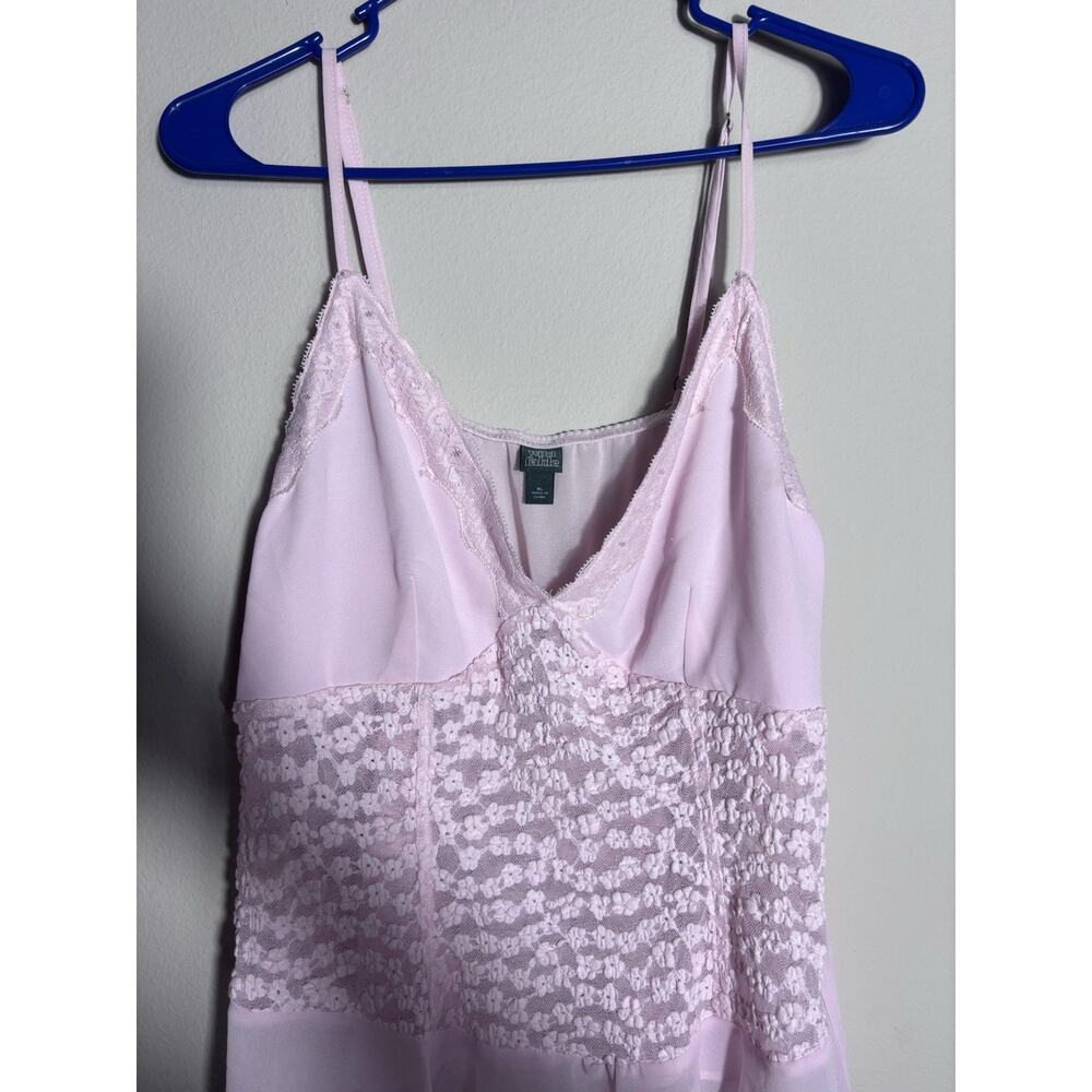 Light Pink Lace Camisole Tank Top Wild Fable Size XL Sweetheart Neckline Ruffle - Picture 4 of 7